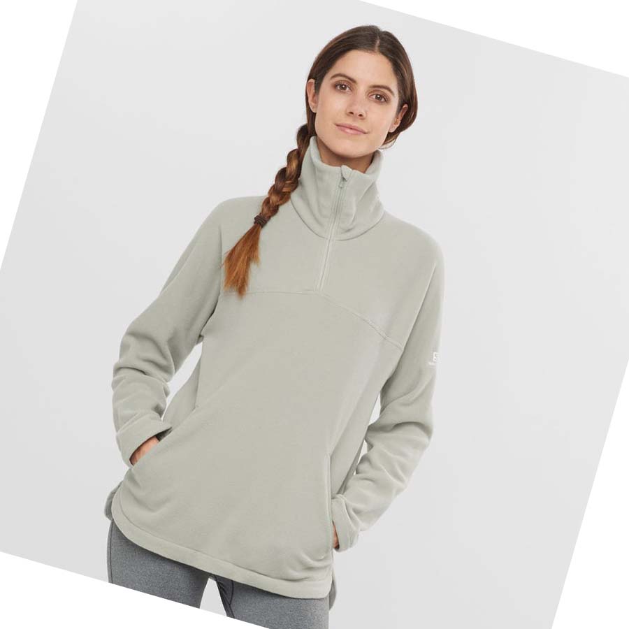 Salomon ESSENTIAL COSY FLEECE Kapucnis Pulóver Női Fehér | HU 3108DFM